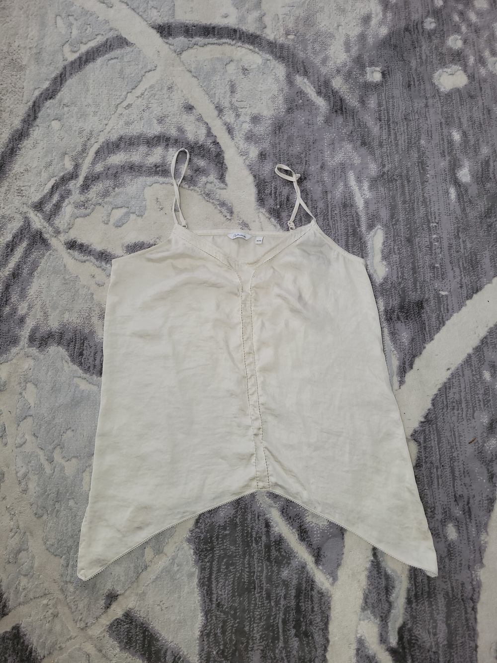 Reitmans Light Cream Handkerchief-Hem Spaghetti Strap Cami Size M